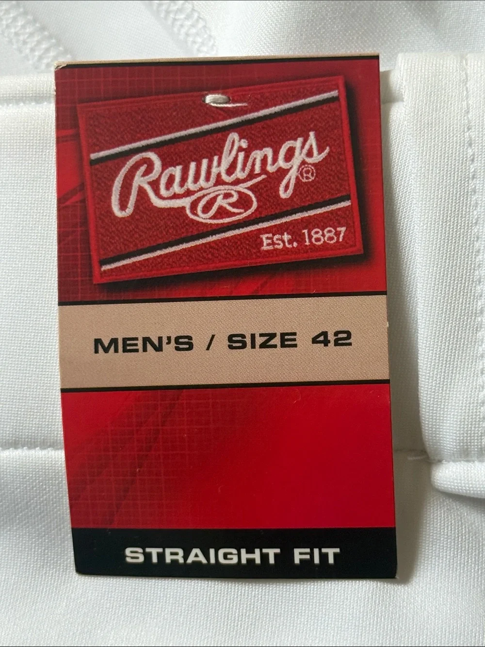 Men’s Rawlings  straight fit White Baseball Pants